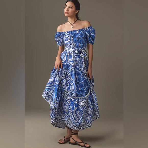 Farm Rio Tile Dream Maxi Dress - Picture 1 of 7